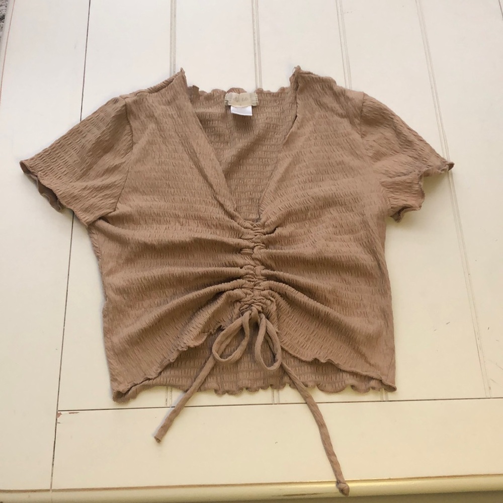Tan altar’d State crop top